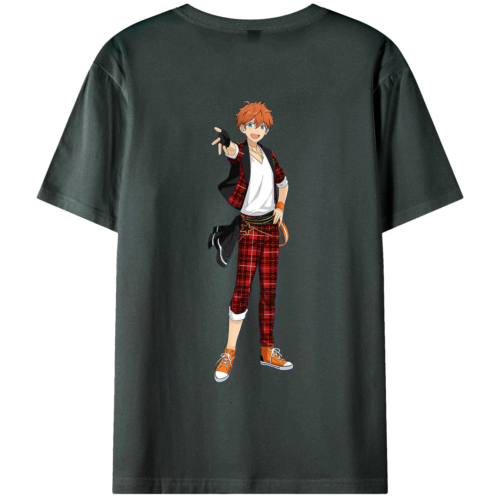 （画像用） あんさんぶるスターズ! Ensemble Stars 綿100％ メンズ半袖Tシャツ（バックプリント） 通気性